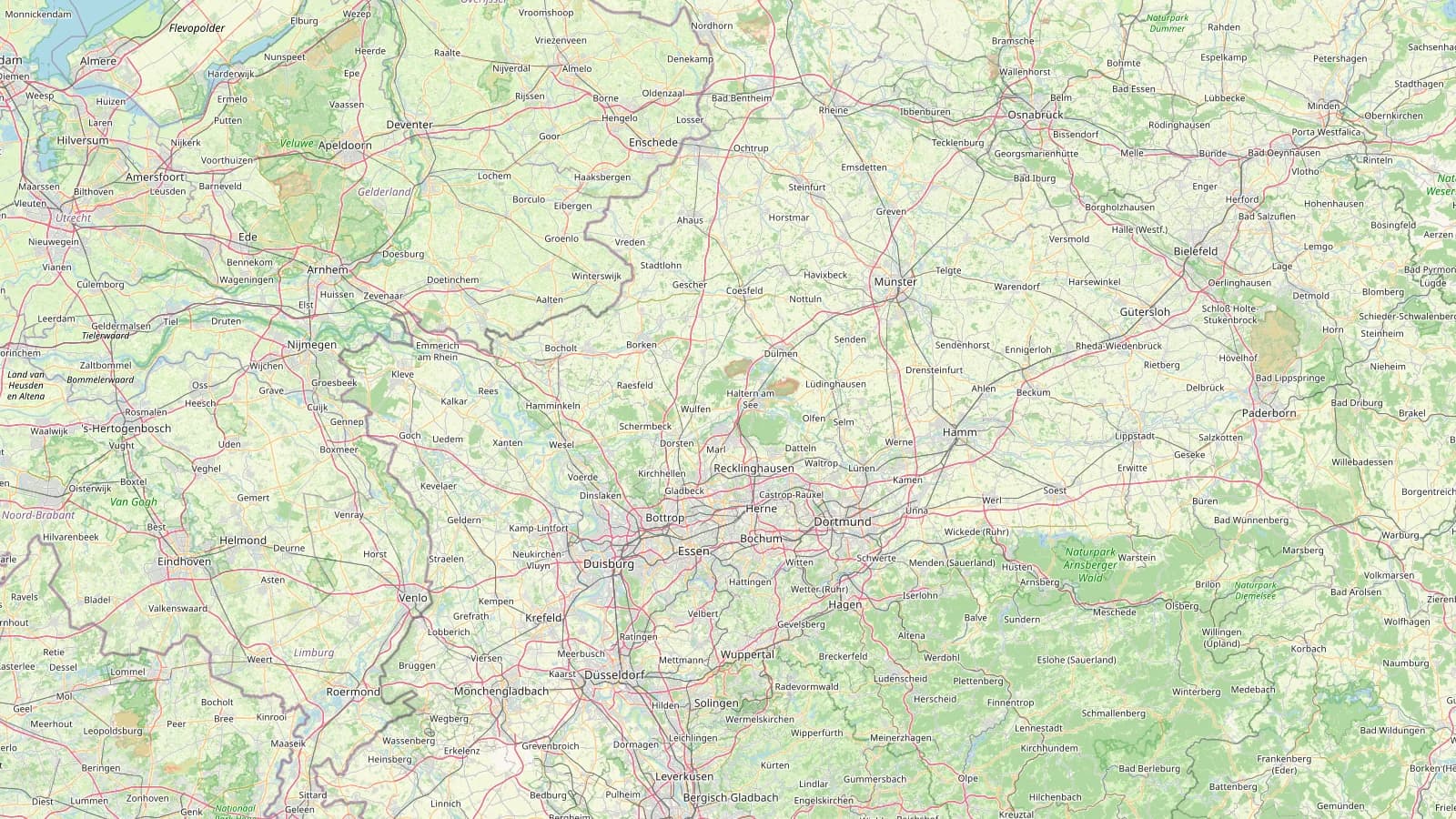 Karte von Nordrhein-Westfalen mit Dortmund als Standort der Top Safe 1 GmbH.